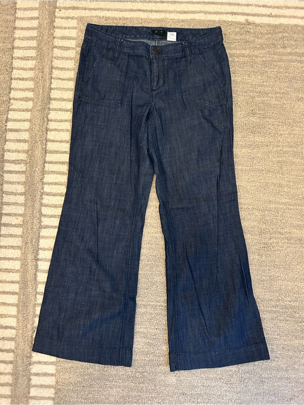 J. Crew Dark Blue Wide-Leg Denim Jeans